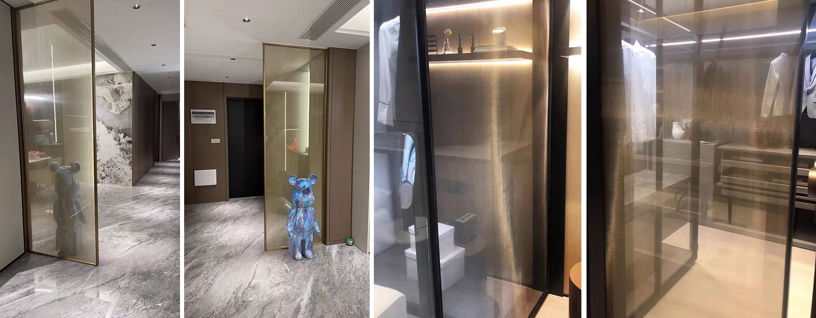 The combination of glasses and woven metal interiors, luxurious private residence