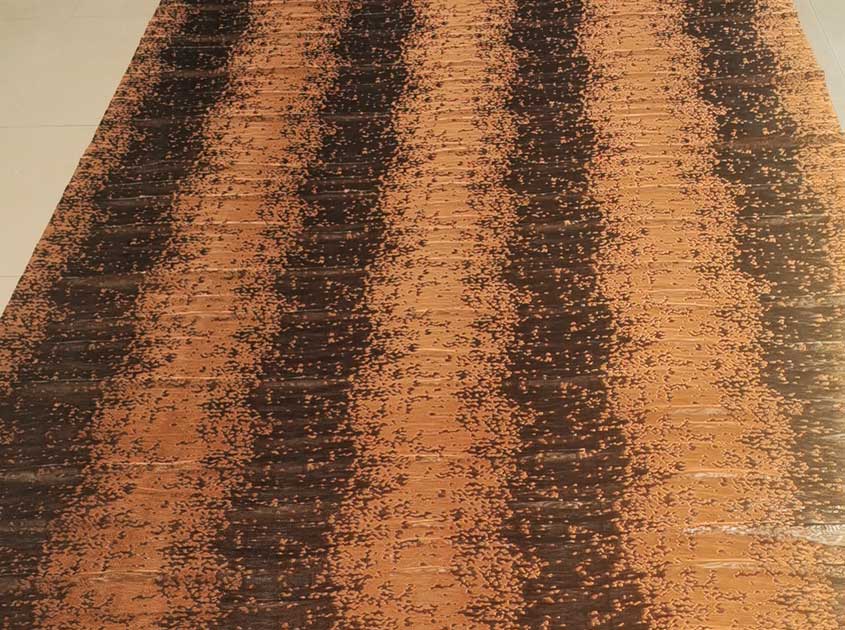 Metal woven interior fabric - unique material gives the space an artistic feel