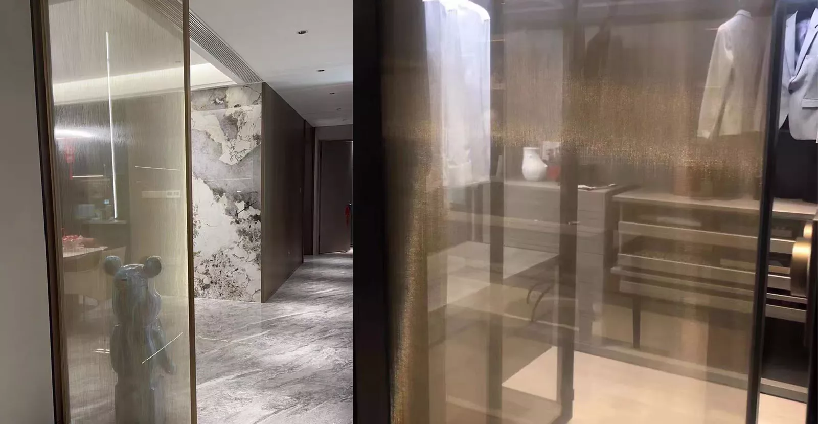 The combination of glasses and woven metal interiors