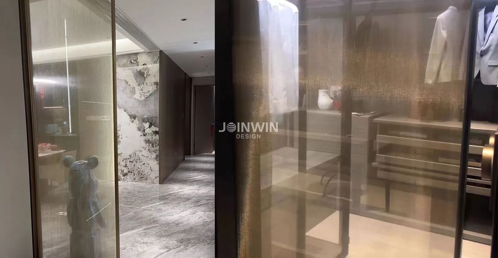 The combination of glasses and woven metal interiors